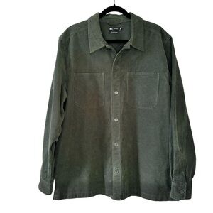 Le 31 Par Simons Men’s Forest Green Textured Long Sleeve Button Down Shirt- XL